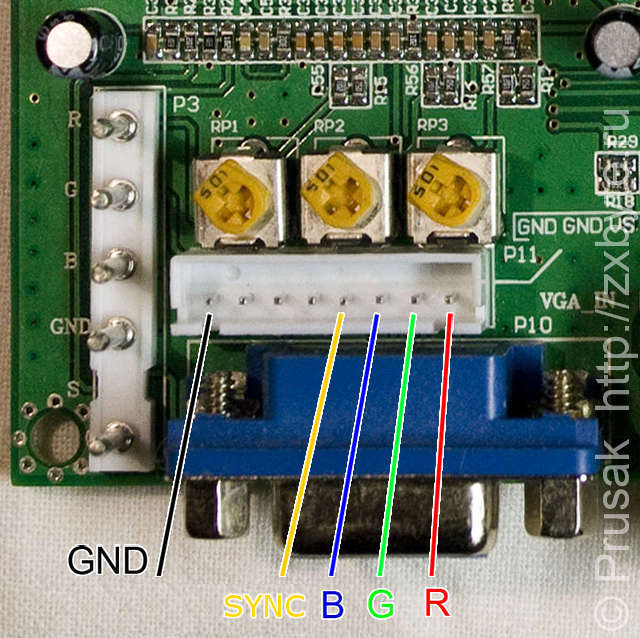 Подключение сигналов от Байта к конвертеру GBS 8200