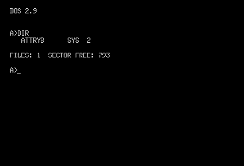 Экран DOS 2.9 для Радио-86РК