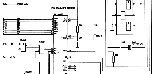 Включение схемы выборки MC146818 в IBM PC AT 286