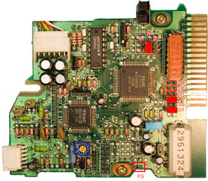 Расположение перемычек на плате контроллера Teac версии 310 для подключения к ZX-Spectrum