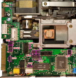 Перемычки дисковода NEC FD1155C